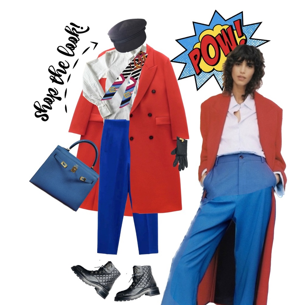 OVERSIZED Red Coat, size medium